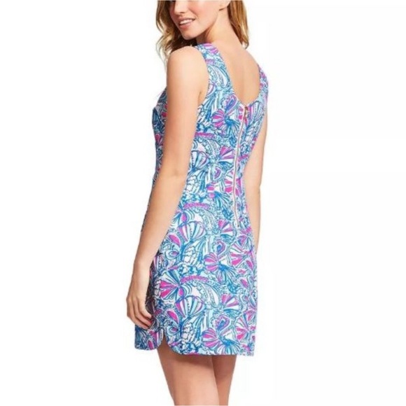 Lilly Pulitzer dress Target 20th anniversary collab My Fans blue mini Shift EUC - Picture 4 of 15